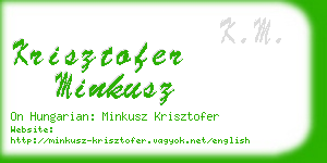 krisztofer minkusz business card